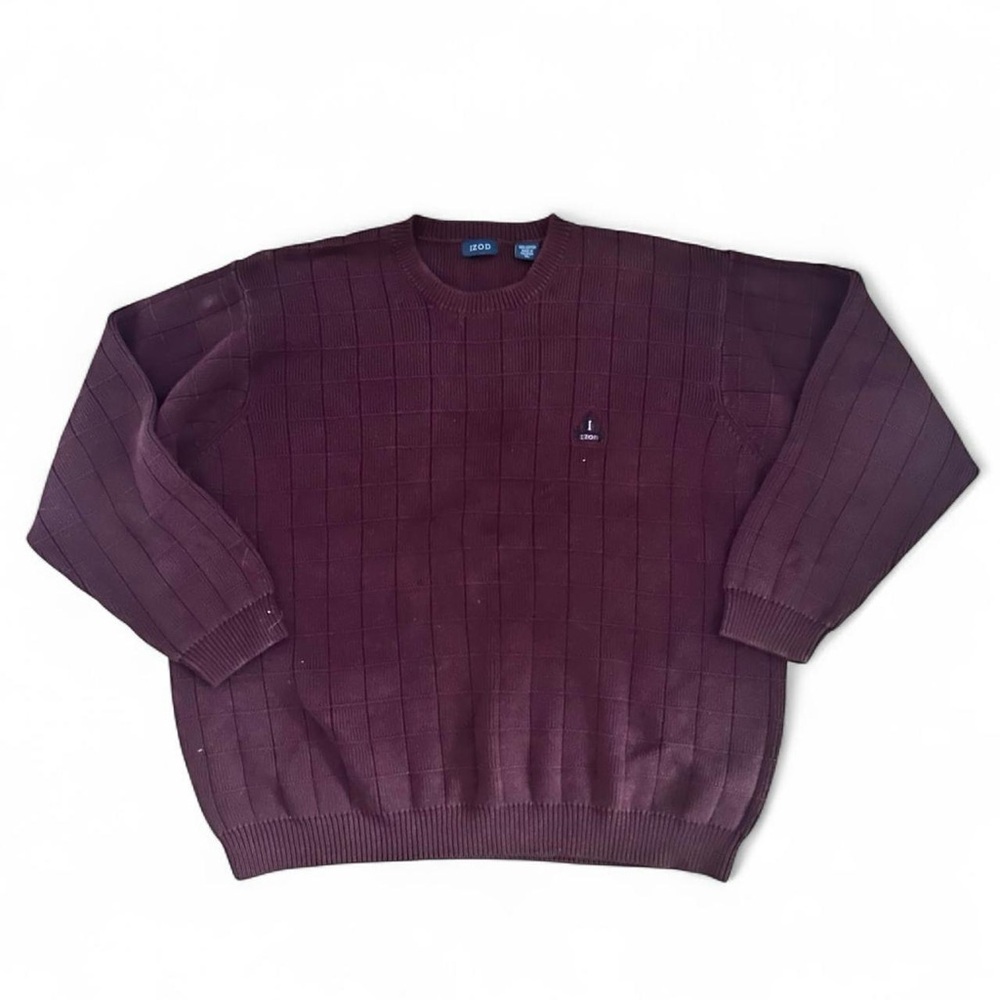 Izod men’s Burgundy fine quality thick knit pullover sweater Size XL